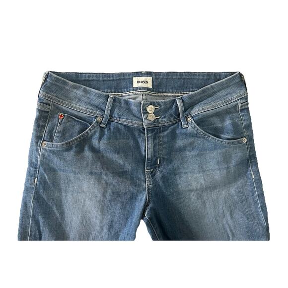 Hudson Jeans Beth Baby Boot Cut Flap Pocket Denim Blue Jeans Size 30 USA Made - Picture 2 of 7